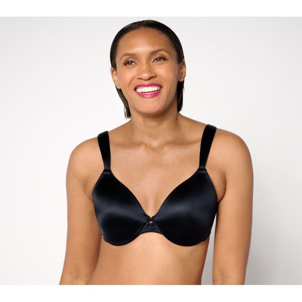 Gloria Vanderbilt Women's Bra Sz 40DD Breezies Invisible Comfort Black A673213